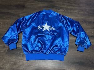 Vintage Cowboys Star Embroidered WestArk Bomber Jacket Blue Size L
